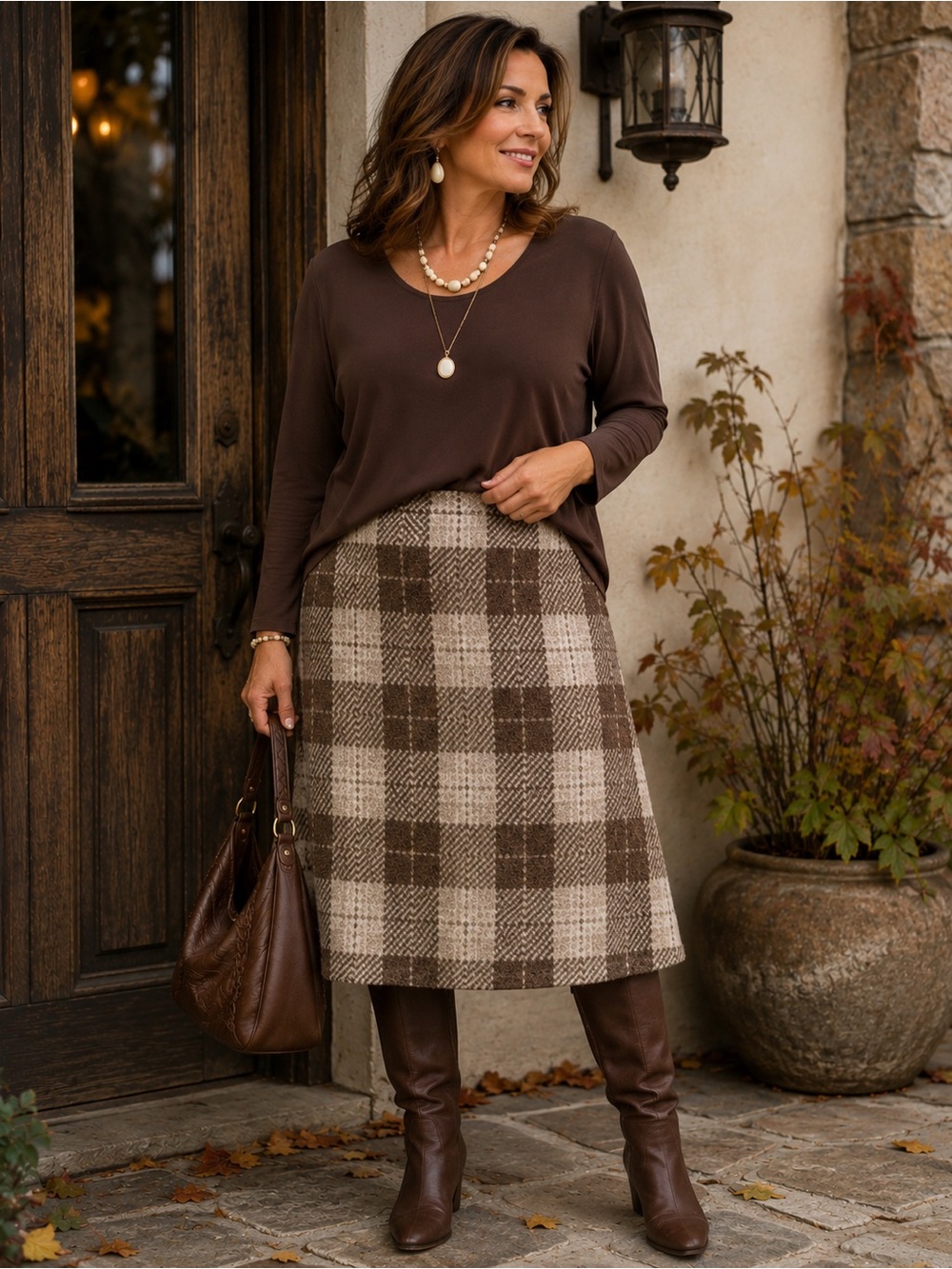 2x Susan Lawrence Brown Long Sleeve Women's Top